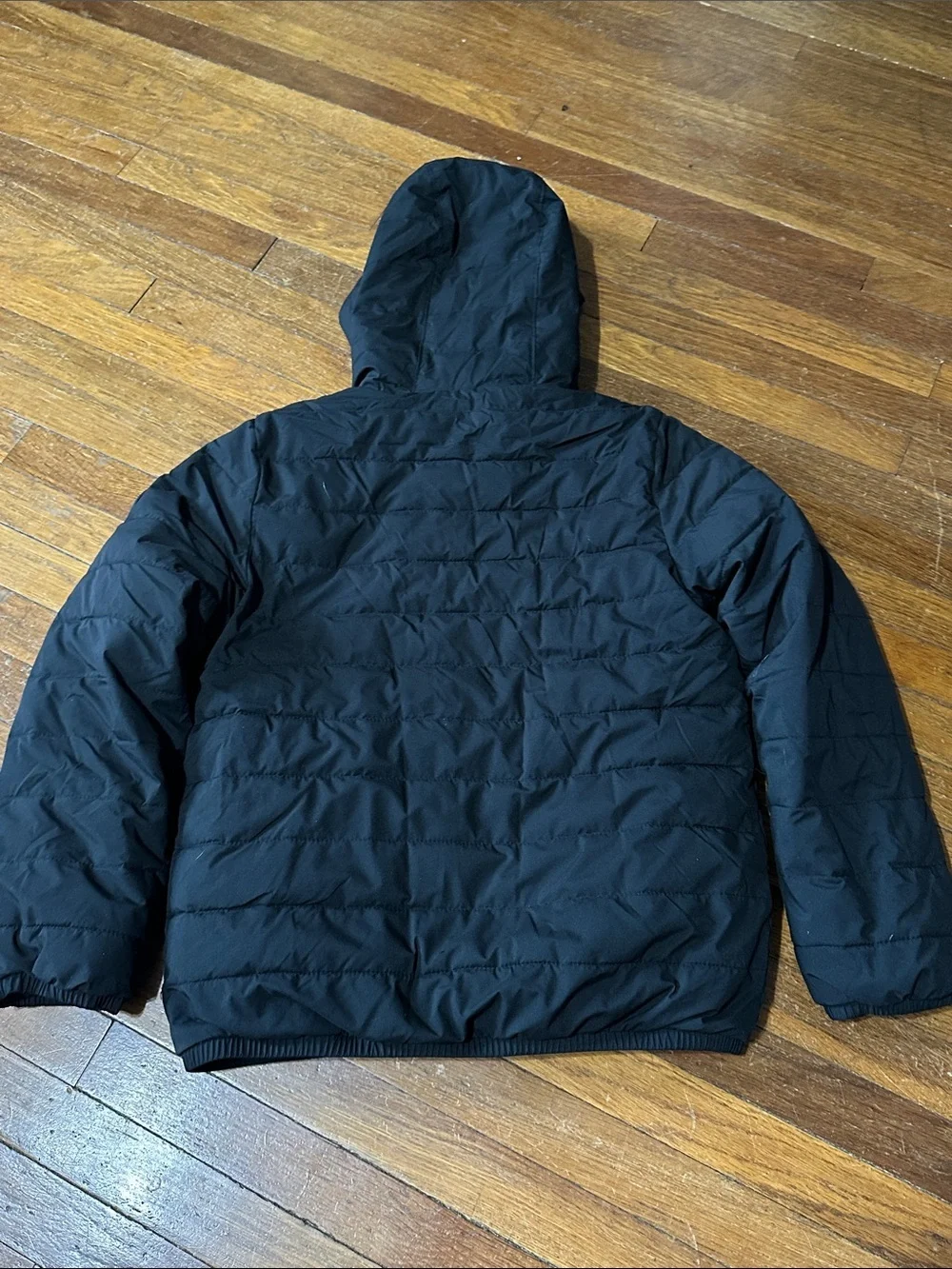 abercrombie kids Black Hooded Puffer Jacket, Sz 11/12